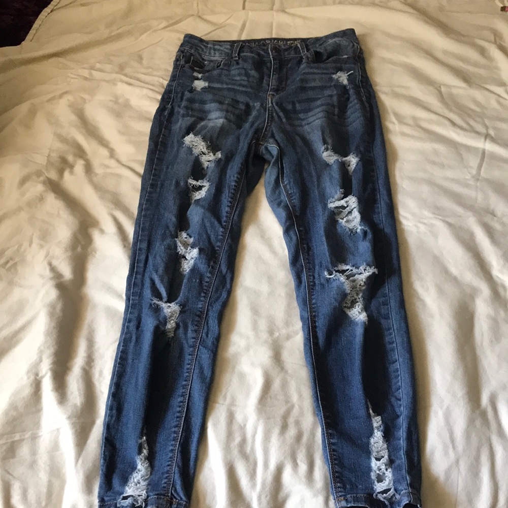 Vanilla star distressed high rise jeggings